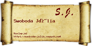 Swoboda Júlia névjegykártya
